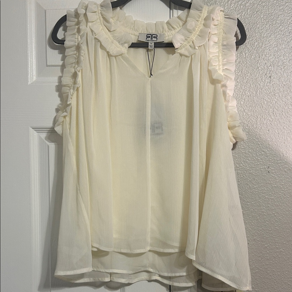 Robert Rodriguez Cream Ruffled Blouse